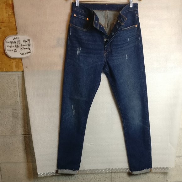 Levi's 501 High Waist Blue Jean Button Fly 99%Cotton in SONG FOR FOREVER 30w - Picture 7 of 13